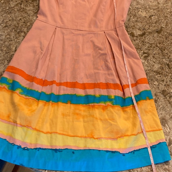 Tracy Reese X Anthropologie Pink Painterly Pleated Fit & Flare Dress - Picture 5 of 6